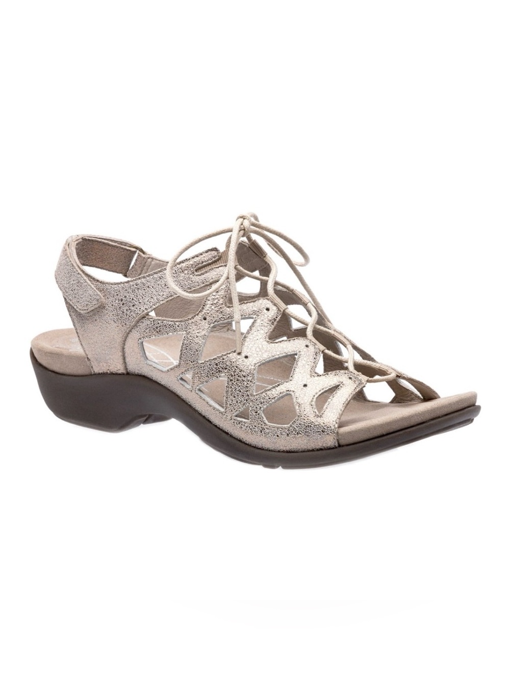 Abeo BioSystem Nicky Neutral Gold Simmer Metallic Taupe Open Toe Sandals Size 8